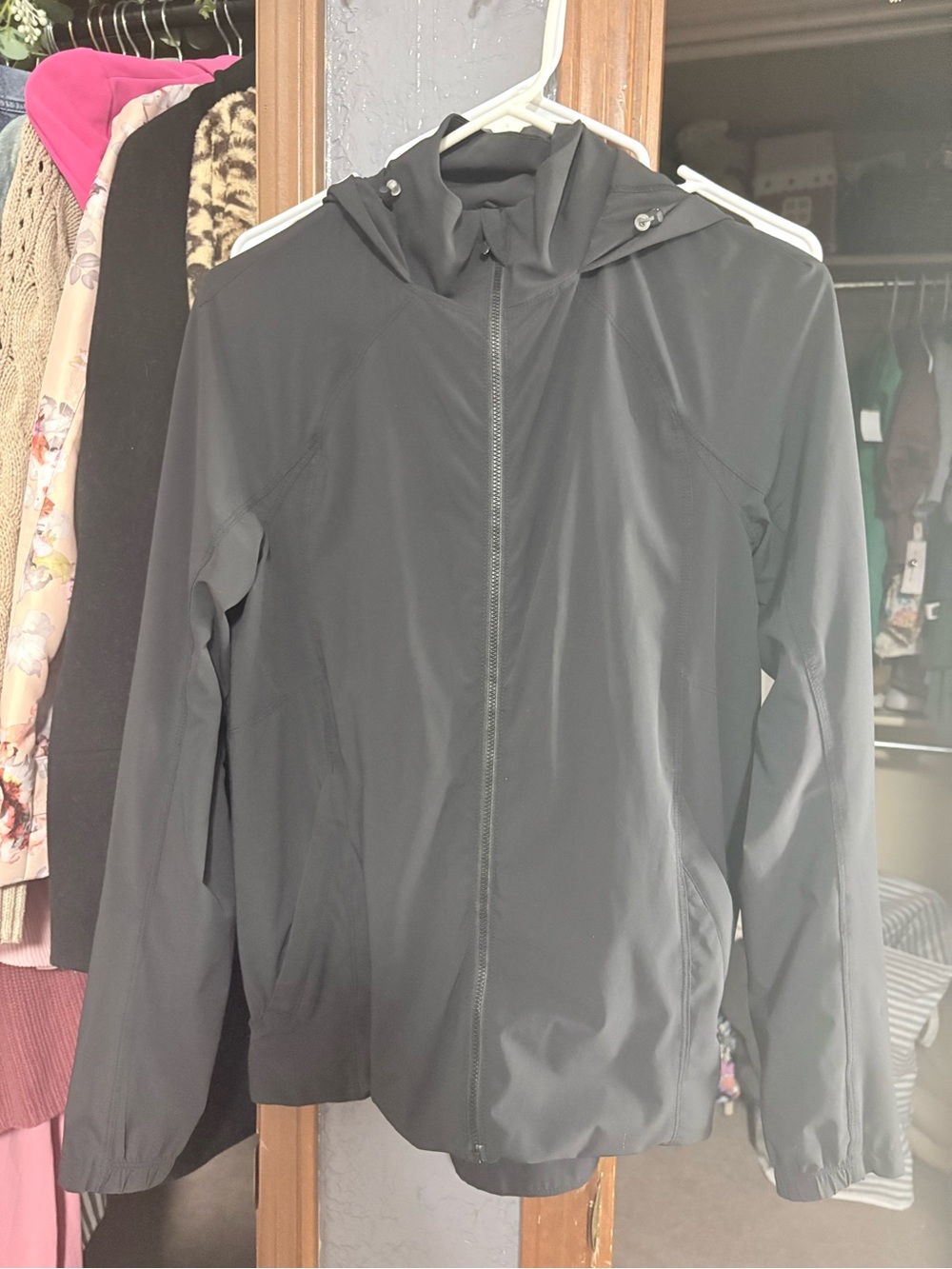 Lululemon Black Hooded Zip-Front Jacket Sz S